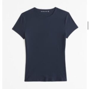 Abercrombie & Fitch navy blue soft matte seamless tuckable baby tee